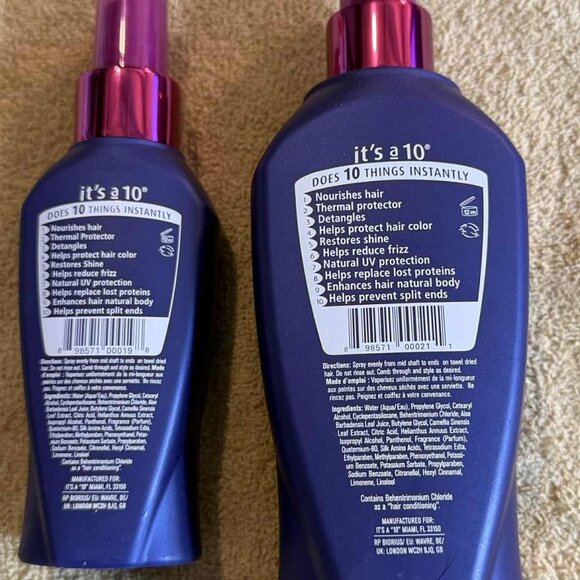 2 Bottles Brand New "It's a 10 Miracle Leave-In Hair Product" - Picture 2 of 6